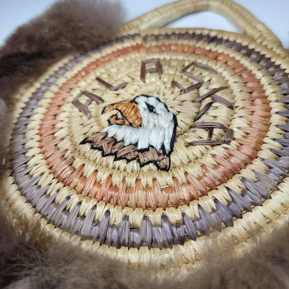 Alaska Native Handmade Fur Weave Quilted‎ Wall Art Hanging Theresa Mike USA Made
